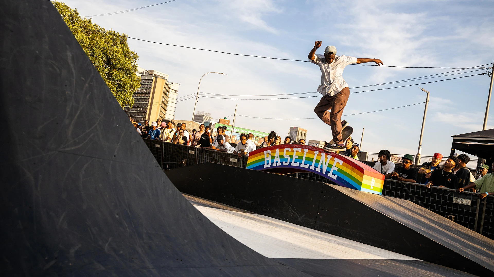 Live skateboarding event at Baseline